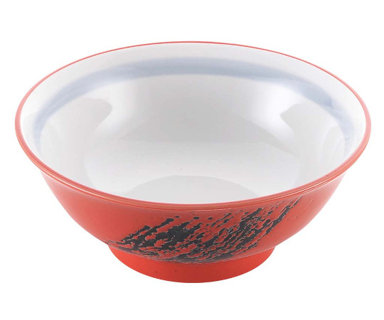 磁器 中華食器 赤釉筆流し 高台丼 6.8寸（φ212）画像