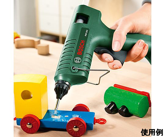 AC100V/ 16W ホットメルトガン(φ11mm) 白いボディのノズル部分が強調された横からのアングル