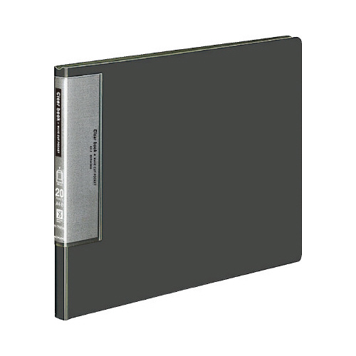 クリヤーブックウェーブカットＡ４横２０Ｐ濃灰Ｘ３画像