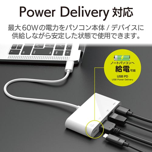 ドッキングステーション/HDMI/ホワイト 角度を変えた側面からの滑らかな表面