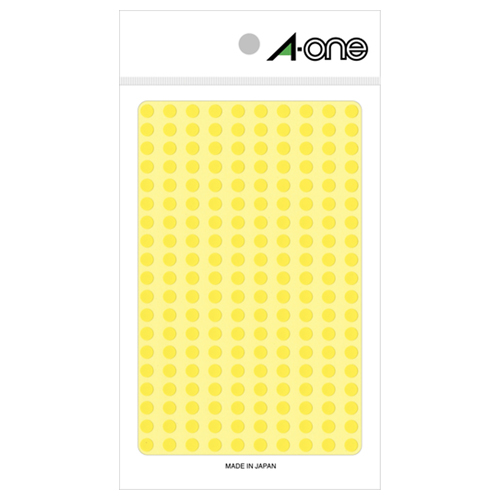 ｶﾗｰﾗﾍﾞﾙ 丸型 直径5mm 黄 1ﾊﾟｯｸ(1800片:200片×9ｼｰﾄ)画像