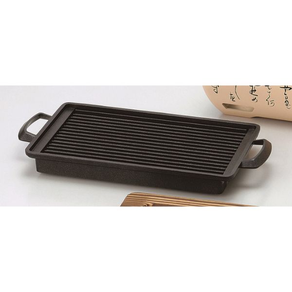 皿　M11-315　焼物プレート　さざ波(角)大　マイン画像
