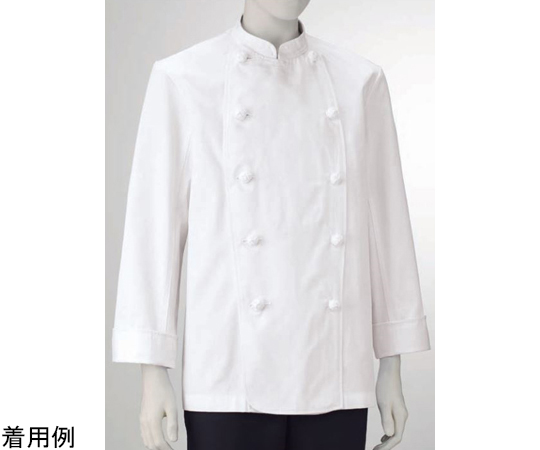 男子コックコート長袖　白　S画像