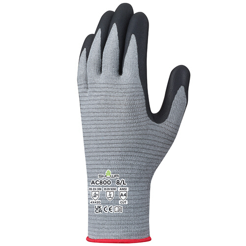 AC800 制電ﾌｫﾙﾃｯｸｽﾆﾄﾘﾙﾊﾟｰﾑ手袋 S ｸﾞﾚｰ 1ｾｯﾄ(60双)画像