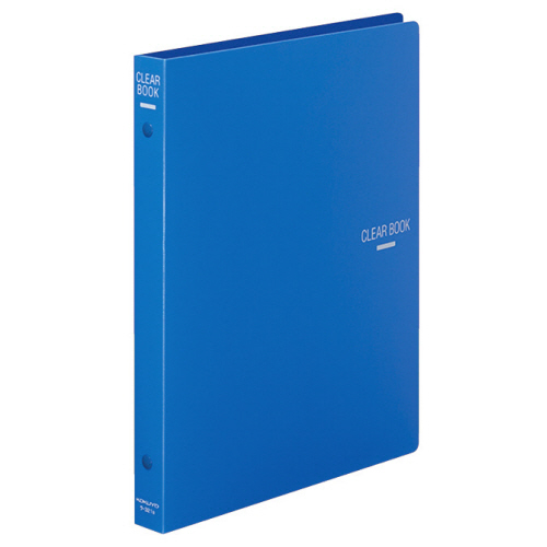 ｸﾘﾔｰﾌﾞｯｸ(替紙式) B5ﾀﾃ 26穴 18ﾎﾟｹｯﾄ付属 背幅27mm 青 1ｾｯﾄ(20冊)画像