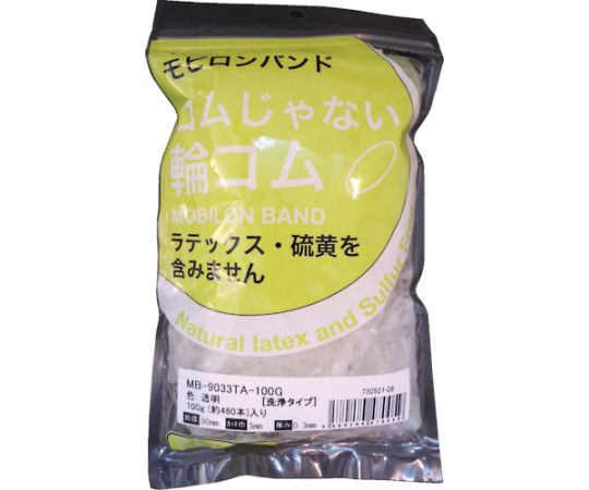 モビロンバンド90X3X0.3透明/洗浄タイプ100G 1袋（460本入）画像
