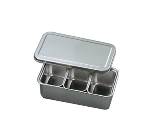 ステンレスバット蓋付き　（仲子3ツ入り）　105×68×59mm画像