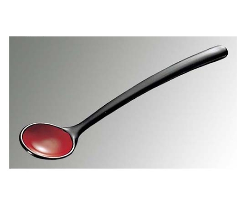 ABS 和風塗り 茶椀蒸スプーン 黒内朱 全長132