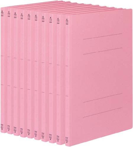 フラットファイルＶ樹脂とじ具　Ａ３縦　桃　１０冊画像