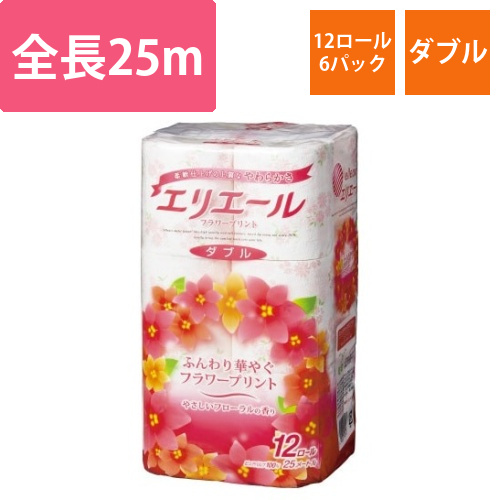 エリエールフラワープリント　ダブル25m12個×6画像