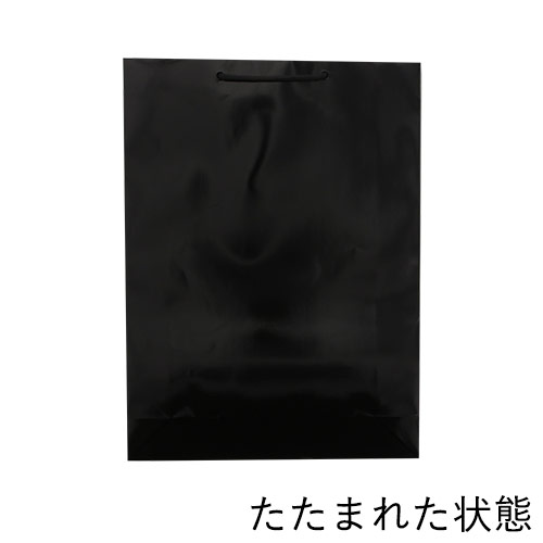 ツヤありPP加工！黒色で持ち手紐付きの高級ギフトバッグ