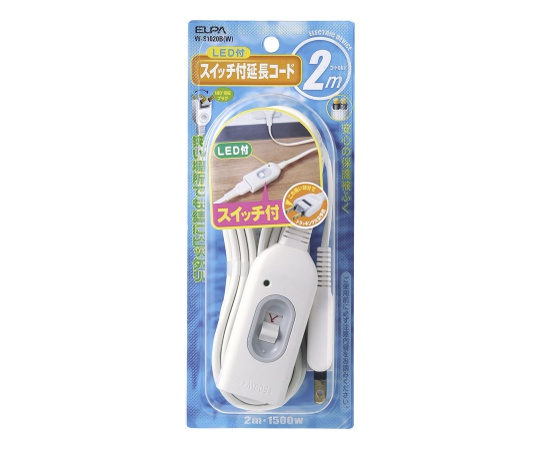 スイッチ付延長コード 2m画像