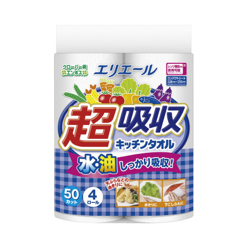 エリエール超吸収キッチンタオル　４Ｒ×１２画像