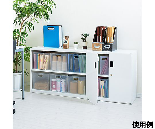 585x360x638mm/4列2段 セキュリティ収納庫(BOX付) 引き出しが開いて内部の収納スペースが見える状態