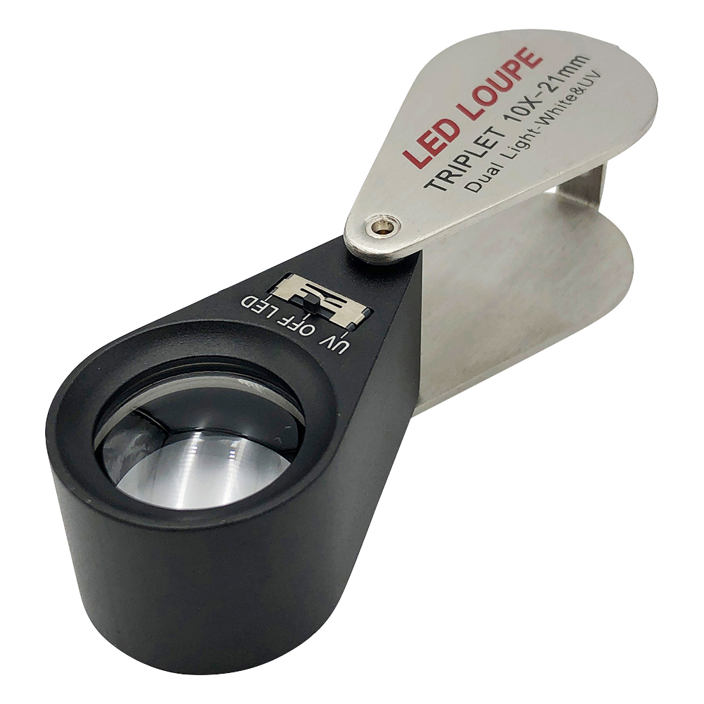 LEDライト付繰り出しルーペ　10×　白色LED/UV　LED画像