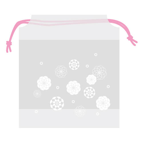 優美　巾着袋　ピンク