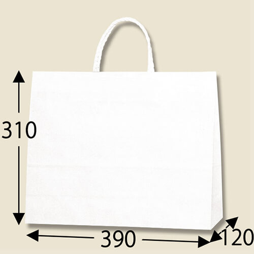 洋服や衣類小物に！出し入れスムーズな手提げ紙袋（白）