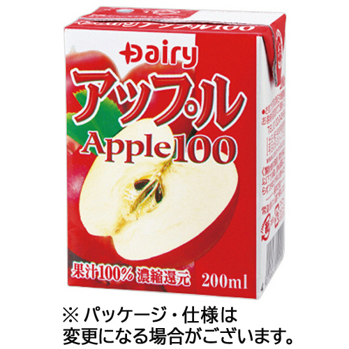 ﾃﾞｰﾘｨ ｱｯﾌﾟﾙ100 200mL 紙ﾊﾟｯｸ 1ｹｰｽ(24本)画像