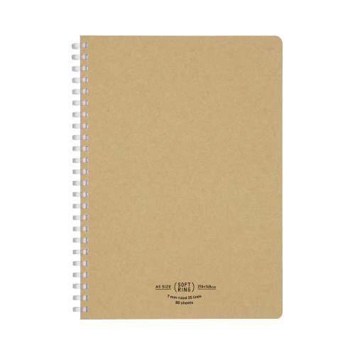 ソフトリング＜ナチュラル＞Ａ５　Ａ罫８０枚薄茶画像