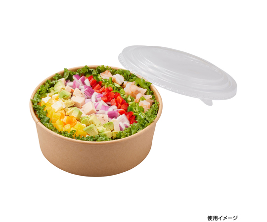 未晒 クラフト カップ 浅型 1500mL 本体 25枚×8パック入 複数のクラフトカップが縦に積み重ねられた状態で、外側はナチュラルな茶色。