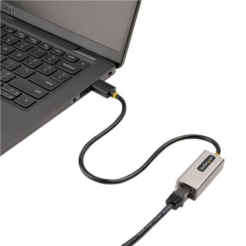 USB3.0-ギガビットイーサネット有線LAN　変換アダプタ　10・100・1000Mbps　1個 側面から見たコンパクトなアダプタ型デザイン