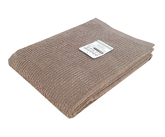 バスタオル 無撚糸リブカラー 60×120cm BROWN 1セット（10枚入）画像
