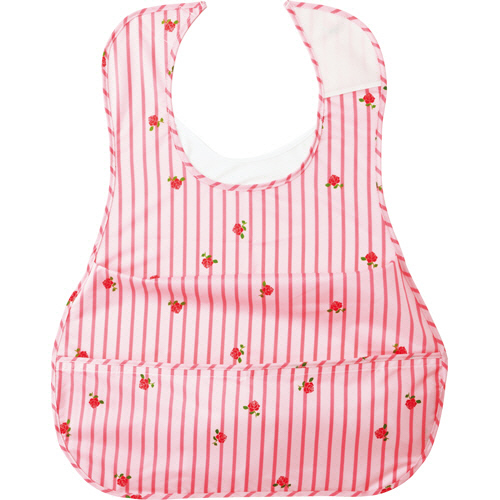 ﾌﾟﾗｽﾊｰﾄ こぼれにくい食事用ｴﾌﾟﾛﾝ ﾎﾟｹｯﾄ付ｻｲﾄﾞﾀｯｸ ﾋﾟﾝｸ 1枚画像