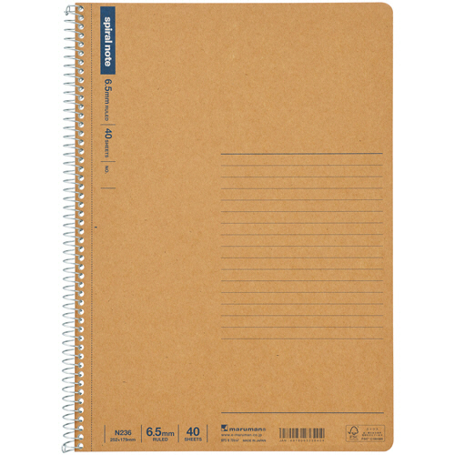 ｽﾊﾟｲﾗﾙﾉｰﾄ ﾍﾞｰｼｯｸ B5 6.5mm罫 32行 40枚 1冊画像