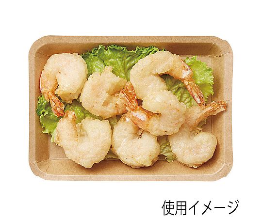 食品容器 クラフトフードトレー 12x17 50枚入 素材感のあるクラフトトレーが並べられ、角がしっかりと折り返されている様子