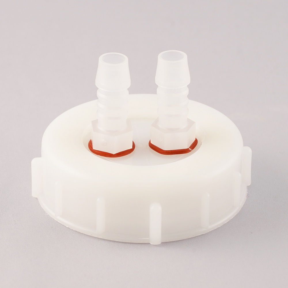 廃液回収容器（チューブ接続キャップ用） 20L用ノズル付き2本キャップ