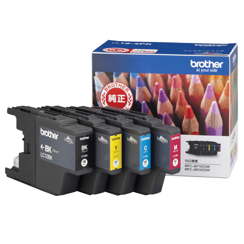 ｲﾝｸｶｰﾄﾘｯｼﾞ お徳用 4色 LC12-4PK 1箱(4個:各色1個)画像