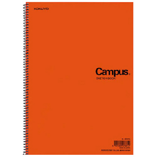 ｷｬﾝﾊﾟｽ ｽｹｯﾁﾌﾞｯｸ(一般･学生用) A4ﾀﾃ 厚口 22枚 ｵﾚﾝｼﾞ表紙 1ｾｯﾄ(5冊)画像