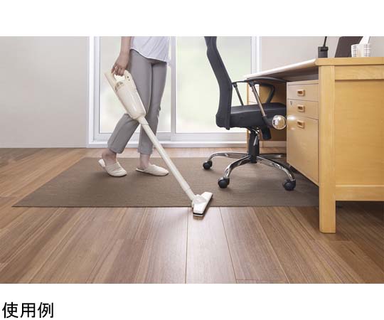 おくだけ吸着デスク足元マット　ロング　160×90cm　15枚入 黒地にカラフルな模様が施された、広げられたマットが見える状態