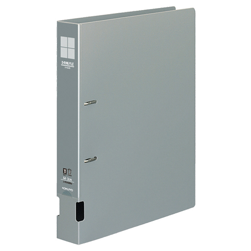 DﾘﾝｸﾞﾌｧｲﾙS型再生PP表紙A4 2穴 300枚 30mmとじ 背幅45mmｸﾞﾚｰ 1冊画像