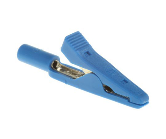 ヒルシュマン　わに口クリップ　青