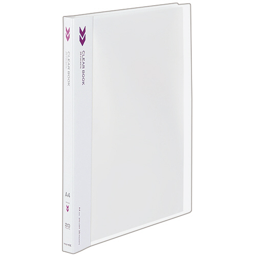 ｸﾘﾔｰﾌﾞｯｸ(K2)固定式 A4ﾀﾃ 20ﾎﾟｹｯﾄ 背幅18mm 中紙なし 透明 1冊画像