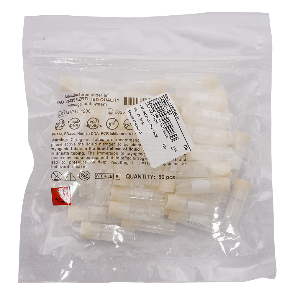 クライオバイアル 内ねじキャップ 1ml 自立式 1箱（50個入）画像