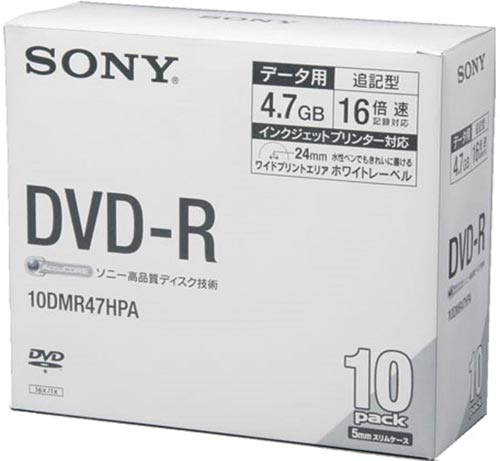 ＤＶＤ－Ｒデータ用　１６倍速　ＩＪ対応　１０枚Ｐ画像