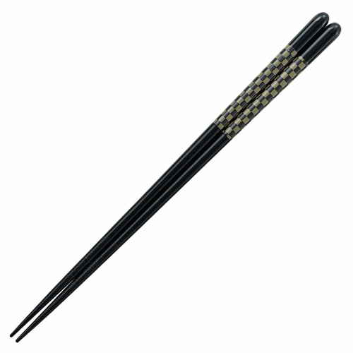 箸 23cm チェッカー 食洗機対応 木製 黒画像