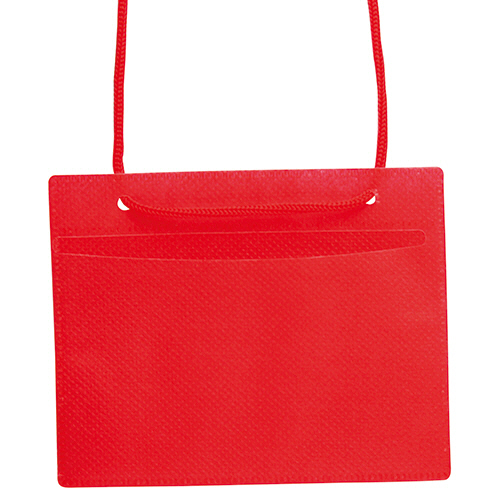 ｶﾗｰ吊下げ名札 名刺ｻｲｽﾞ 赤 1ﾊﾟｯｸ(50個)画像