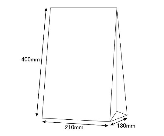 210x130x400mm 紙袋(無地/100枚) 無地の紙袋が整然と並んでいる様子