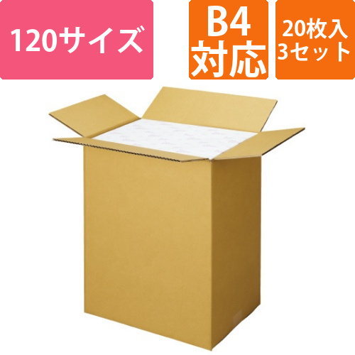 宅配用ダンボール　3辺合計120cm　B4　60枚画像