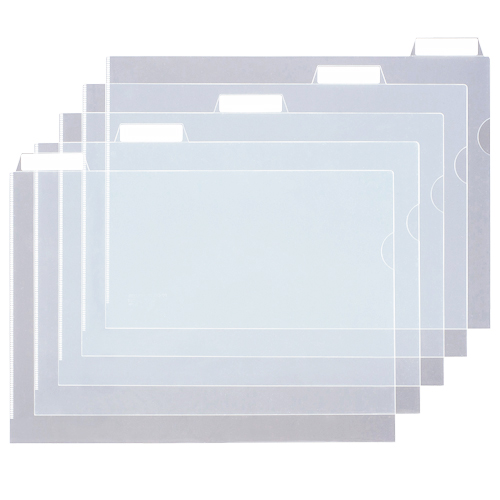 PPｶﾗｰﾎﾙﾀﾞｰ(高透明) A4 厚さ0.15mm 見出し付 1ﾊﾟｯｸ(5枚)画像