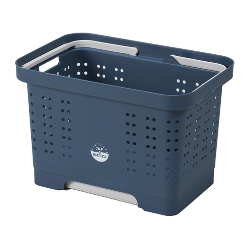 ランドリーバスケット S＆WスタンドバスケットM ディープブルー画像