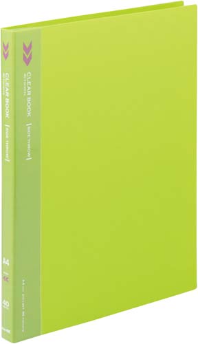 クリヤーブック＜Ｋ２＞サイドスロー　４０Ｐ黄緑×５画像