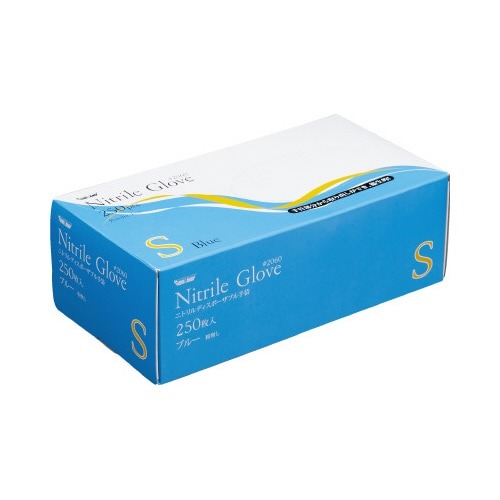 ニトリル使いきり手袋　粉無　ブルーＳ　２５０枚入画像