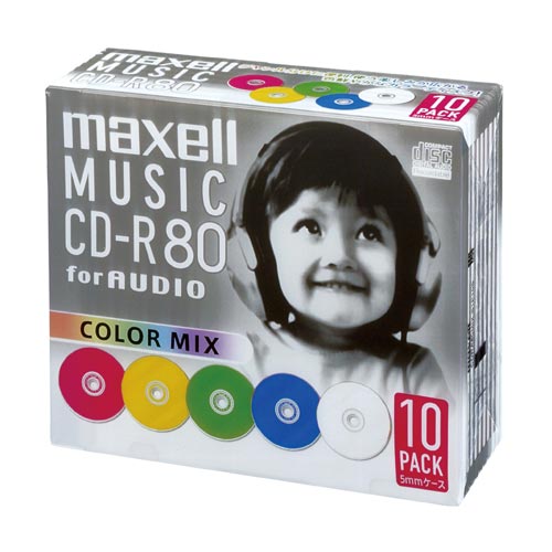 ＣＤ－Ｒ音楽用　８０分　１０枚　カラーミックス