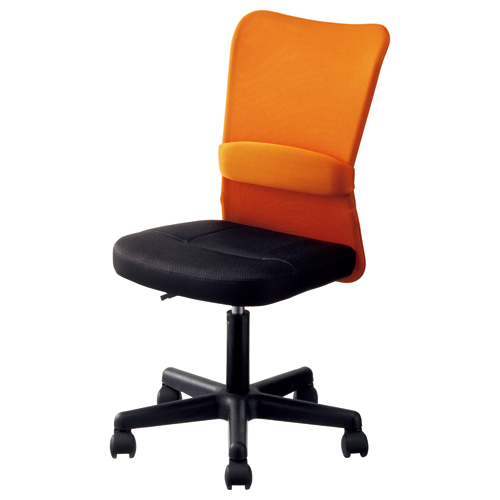 ﾒｯｼｭﾊﾞｯｸﾁｪｱｰ ﾊﾝﾀｰII 肘なし ｵﾚﾝｼﾞ 1脚画像