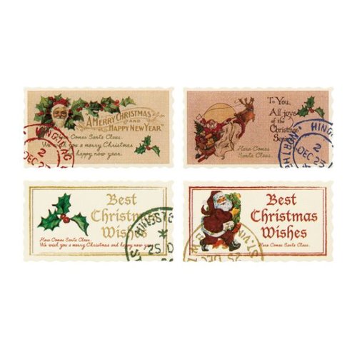 クリスマスアンティークサンタ ギフトシール-1(100枚) ヘッズ画像