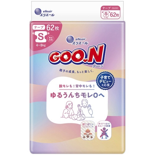 グーン ゆるうんちモレ0へ Sサイズ 1パック(62枚)